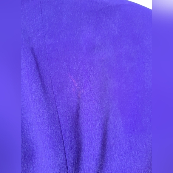 Travis Ayers Silk Purple Padded Shoulder Blazer Size 12 - Picture 9 of 11